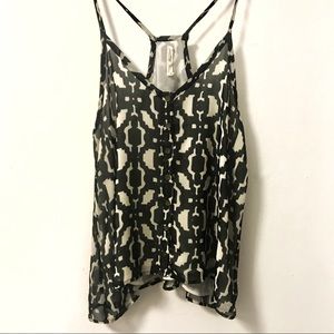 Cream and Black Halter Top